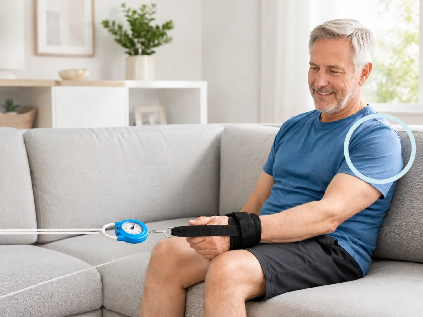 Gelenk-Traktionstraining an der Schulter mit dem Flextrainer Spring